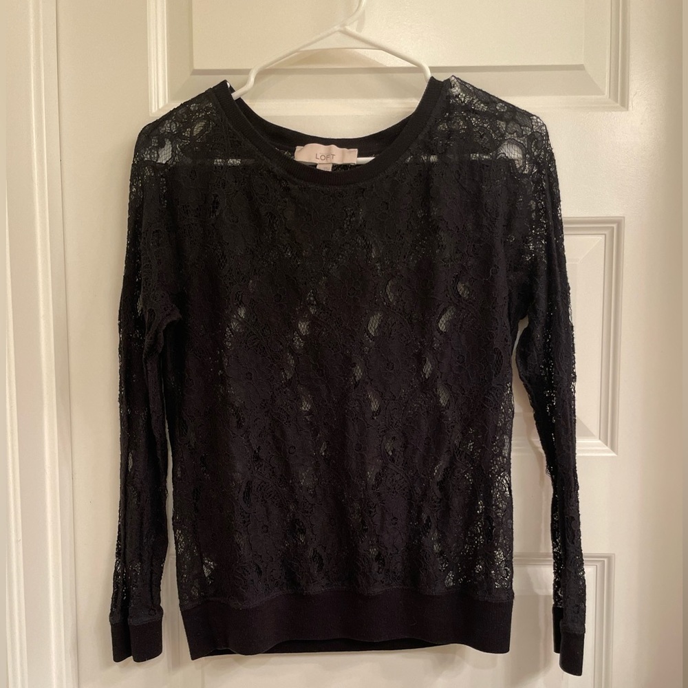 Ann Taylor LOFT sheer lace top